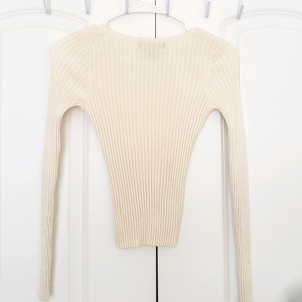 Cream Ribbed Long Sleeve - Picture 2 of 2
